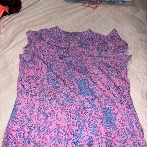 Vibrant Pink and Blue Women's Blouse